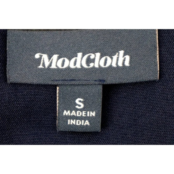 Mod Cloth‎ Dress Women Small S Blue Floral Embroidery Short Sleeve Pullover - Picture 4 of 9